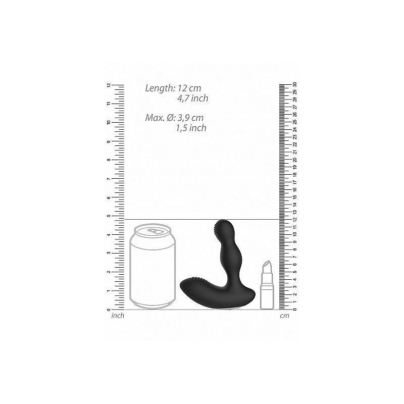 Remote Controlled E-Stim & Vibrating Prostate Massager - Black